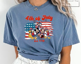 Disney Friends 4th of July Est. 1776 Shirt, Comfort Colors Shirt, Disney Family Shirt, Disney 4th of July Shirt, Disney Friends Tee, 151415