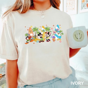 Mickey and Friends Beach Shirt, Comfort Colors, Disney Surfing Shirt, Disney Summer Vibes Tee, Disney Summer Vacation Shirt 152897