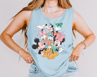 Disney Friends Tank Top, Comfort Colors Tank Top, Disney Crew Tank Top, Mickey Minnie Donald Goofy Pluto Tank Top, Disney Summer Tank 151353