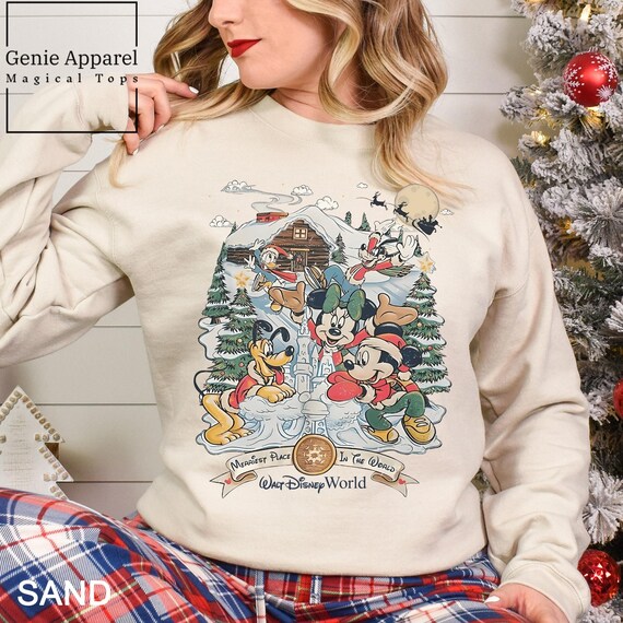Walt Disney World Christmas Sweatshirt, Disney Christmas Hoodie, Disney Merriest Place In the World Sweatshirt, 151941