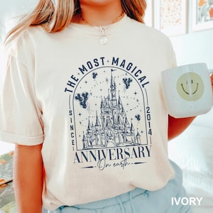 Disneyland The Most Magical Anniversary On Earth Shirt, Comfort Colors, Disneyland Honeymoon Shirt, Magical Castle Anniversary Tee 153382
