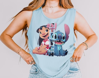 Cute Lilo and Stitch Tank Top, Comfort Colors Tank Top, Lilo and Stitch Shirt, Disney Stitch Tank Top, Cute Stitch Tank Top 153350