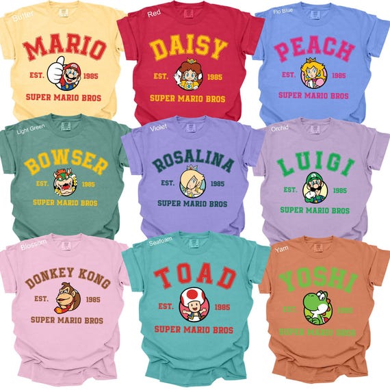 Mario Shirts, Super Mario, Super Mario Shirt, Custom Mario Shirt, Mario Family Matching Shirt, Customized Mario Shirts,Comfort Colors