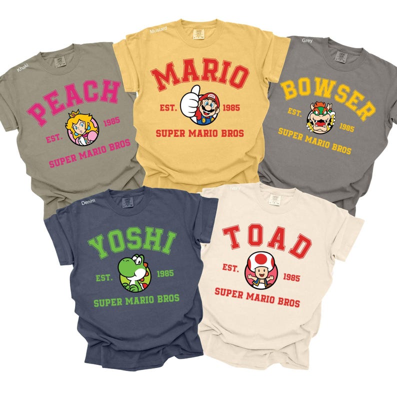 Mario Shirts, Super Mario, Super Mario Shirt, Custom Mario Shirt, Mario Family Matching Shirt, Customized Mario Shirts,Comfort Colors image 2