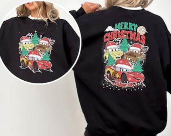 Sudadera navideña de Pixar Cars, camiseta de Rayo McQueen, sudadera navideña de Cars