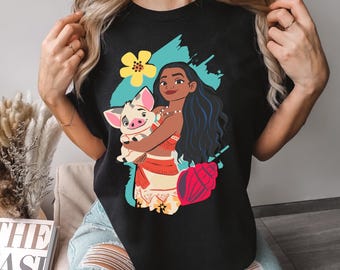 Princess Moana and Pua Shirt, Comfort Colors Disney Shirt, Disney Moana 2 Shirt, Disney Family Shirt, Disney Pua Shirt, 151740
