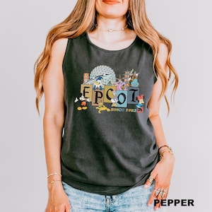 Disney Epcot Tank Top, Comfort Colors Tank Top, Disney Epcot Trip Tank Top, Mickey Minnie Donald Daisy Goofy Pluto Tank Top,  150989