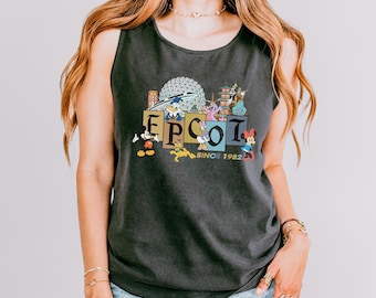 Disney Epcot Tank Top, Comfort Colors Tank Top, Disney Epcot Trip Tank Top, Mickey Minnie Donald Daisy Goofy Pluto Tank Top,  150989