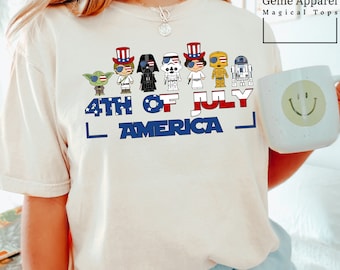 Star Wars America 4th of July Shirt, Comfort Colors Shirt, Disney Star Wars Shirt, 4th of July Shirt, Star Wars Characters Shirt, 151429