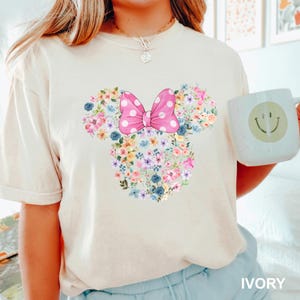 Disney Flower Mickey Minnie Shirt, Comfort Colors Shirt, Disney Garden Festival Shirt, Mickey Minnie Head Shirt, Floral Disney Shirt 152835