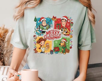 Disney Toy Story Merry Christmas Shirt, Comfort Colors, Toy Story Friends Christmas Shirt, Disney Christmas Shirt, Kids Christmas Tee 154129