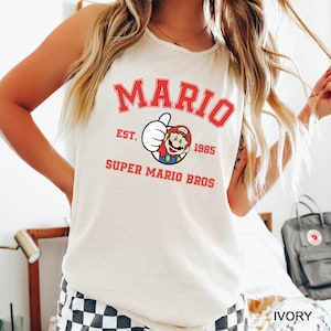 Custom Super Mario Tank Top, Comfort Colors Tank Top, Mario Family Matching Tank Top, Toad Peach Mario Luigi, Donkey Kong, Daisy Tank 152295