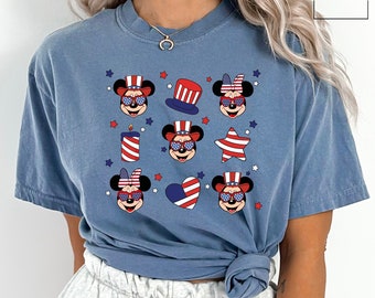 Disney Mickey And Minnie 4th of July Shirt, Comfort Colors Disney Shirt, Disney Family Shirt, Disney 4th of July Shirt, Mickey Shirt, 151405