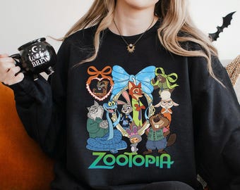 Coquette Mirror Zootopia Sweatshirt, Judy Hopps Nick Wilde Sweatshirt, Welcome To Zootopia Disney Hoodie, Locket Zootopia Crewneck 154522
