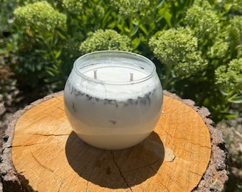 Round Glass Lavender Candle