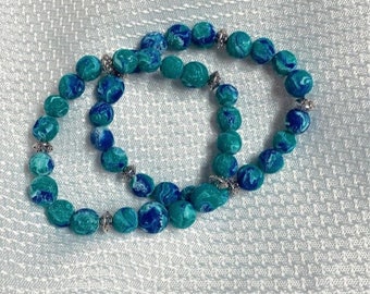 Shades of Blue Beaded Bracelet