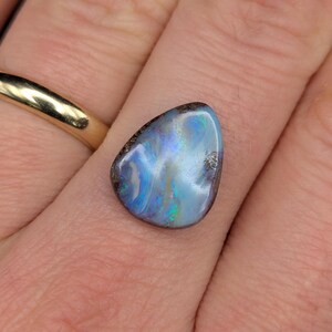 Australian Boulder Opal polished stone, Freeform Natural solid opal, 5.9 carats