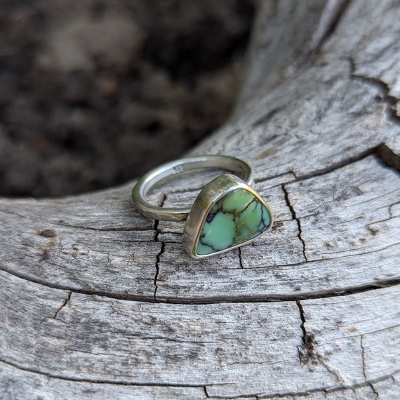 Angel Wing Variscite Ring - Size 6.5