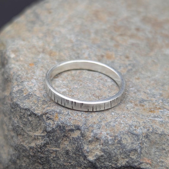 Textured Sterling Silver Band - Size 7