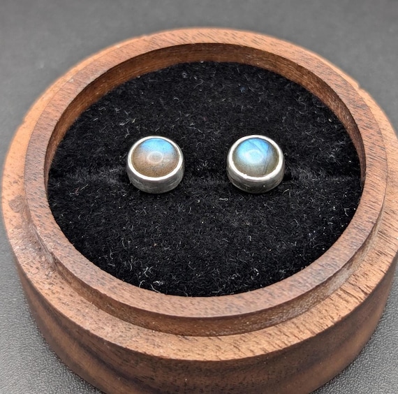 Labradorite Stud Earrings - 6mm