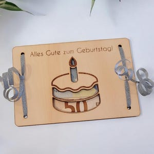 File laser compleanno soldi regalo SVG XCS torta tagliata al laser banconota carta regalo modello di compleanno inclusa licenza commerciale