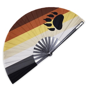 Bear Pride Flag Fan – LGBTQ+ Clack Fan for Gay Events