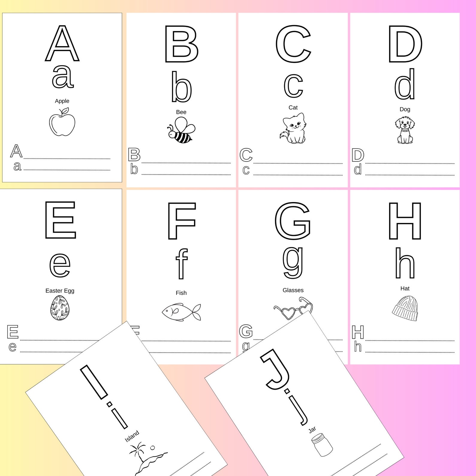 Printable ABC Alphabet Coloring Pages for Kids Letters Learning ...