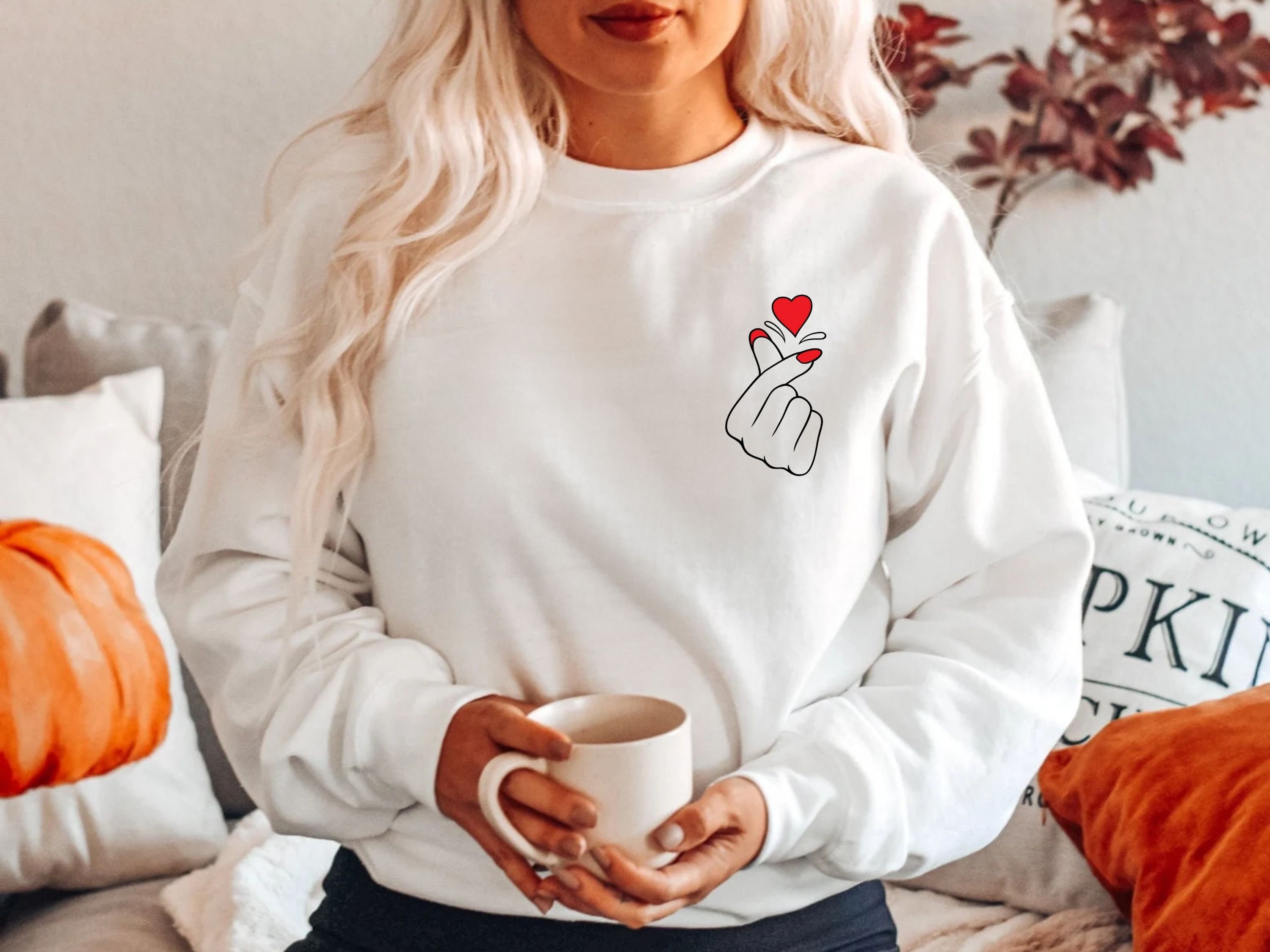 Finger heart deals sweatshirt