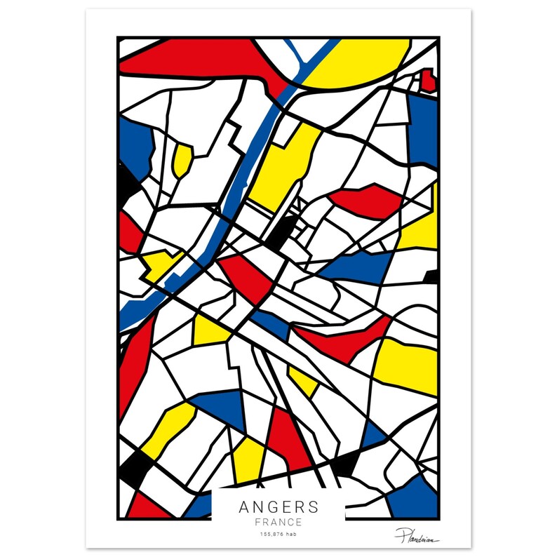 Vintage Expo Angers Village Noir – Affiche Originale 50x70cm, Super Déco Rétro