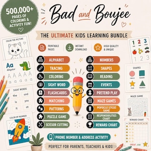 Paquete de actividades educativas para niños / Actividades para preescolar y jardín de infancia (descarga digital)