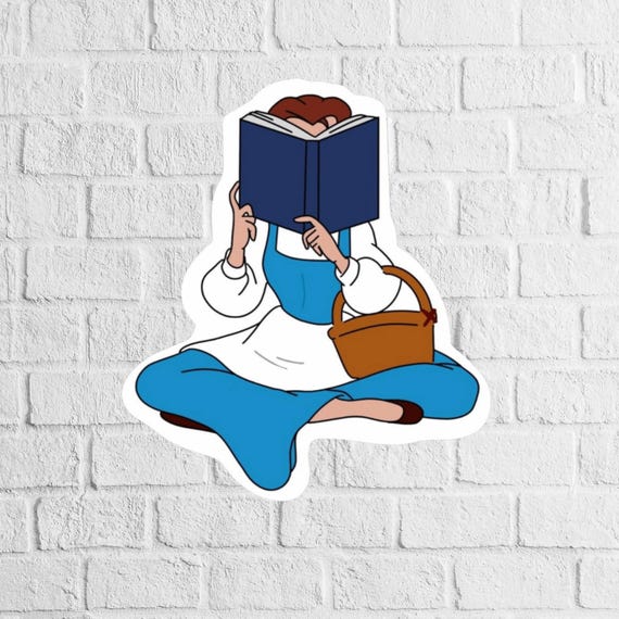Belle Reading Sticker: Bookworm Vinyl Sticker