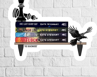 Licensed Ravenhood Series Sticker: Bookshelf Book Stack Vinyl Decal