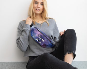 Personalized Galaxy Fanny Pack, Custom Space Hip Pouch, Starry Waist Bag, Celestial Belt Bag, Galactic Hip Bag, Cosmic Travel Pack, Universe