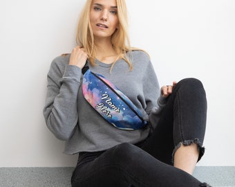 Personalized Galaxy Fanny Pack, Custom Space Hip Pouch, Starry Waist Bag, Celestial Belt Bag, Galactic Hip Bag, Cosmic Travel Pack, Universe