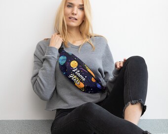 Gepersonaliseerde Galaxy Fanny Pack, Custom Space Hip Pouch, Sterrenhemel Heuptas, Hemelse Belt Bag, Galactic Hip Bag, Cosmic Travel Pack, Universe