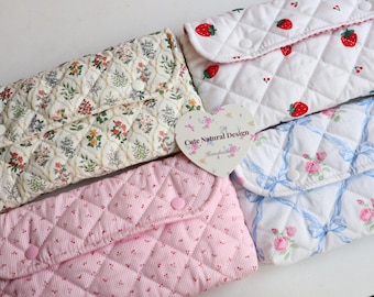 Quilted Floral Nintendo Switch 1&2 Case with game card storage, Cute Switch Lite bag/OLED Sleeve, 3DS XL Pouch, Present for Gamers