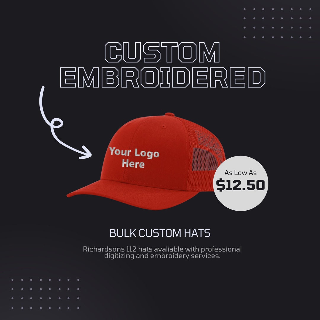 Bulk Custom Richardson 112 Hats Custom Logo Embroidered Hats Business