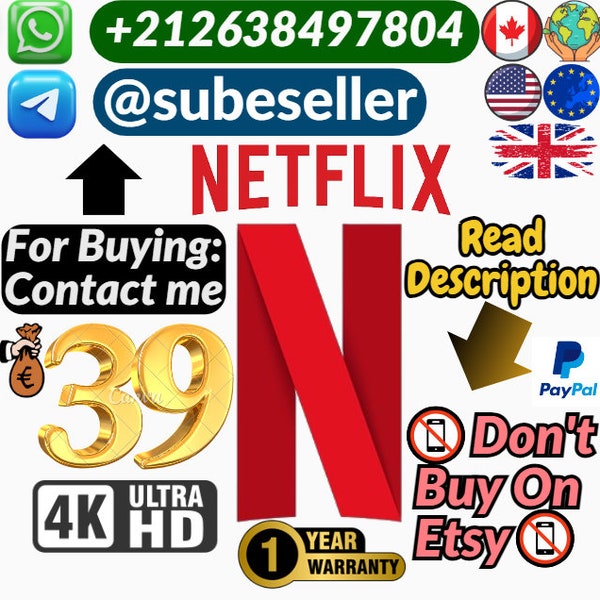 Netflix Acoount 1 Year - 6 Months / Read Description / Guaranted / All Countries