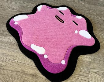 Handmade Tufted Custom Rug: Pink Slime Anime Inspired Colorful Decor