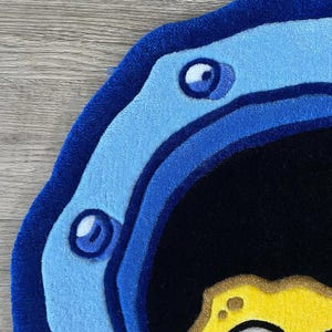 Custom Tufted Yellow Cartoon Character Rug: Handmade Acrylic Yarn Decor ...