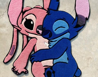 ハンドメイドのスティッチ＆エンジェルラグ：アニメゲーマーの部屋の装飾