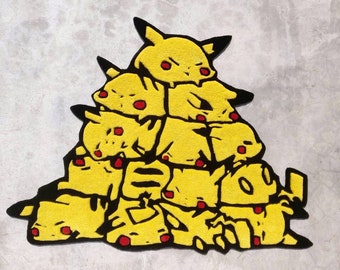 Handmade Anime Rug: Yellow Gaming Room Decor