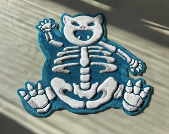 Alfombra personalizada hecha a mano con mechones: decoración colorida inspirada en videojuegos de anime