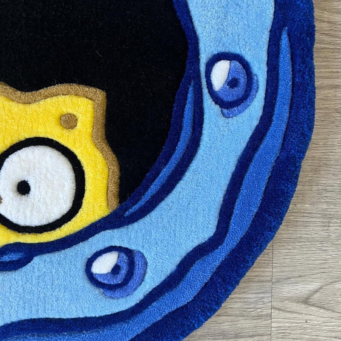 Custom Tufted Yellow Cartoon Character Rug: Handmade Acrylic Yarn Decor ...