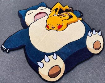 Alfombra personalizada hecha a mano con mechones: decoración colorida inspirada en videojuegos de anime