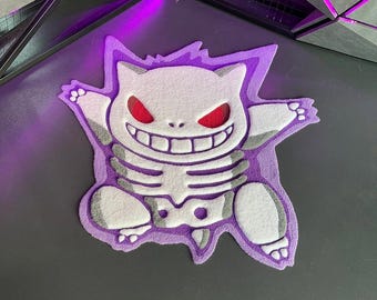 Handmade Tufted Custom Rug: Ghost Anime Gamer Inspired Colorful Decor