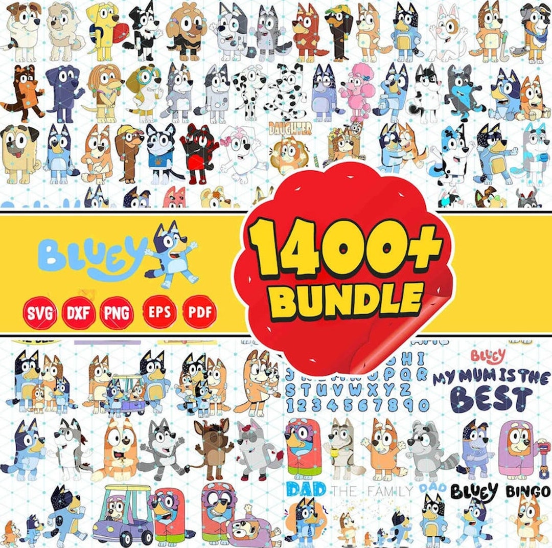 1400 Mega Bluey Bundle Bluey Cut Files For Cricut Bluey Clipart 