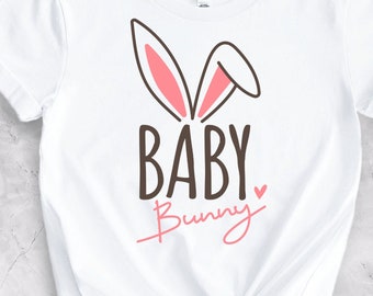 Baby Bunny Pink DTF Transfers, Clear Film, Full Color, Ready to Press, Heat Transfer, Direct to Film Print, Rabbit Ears