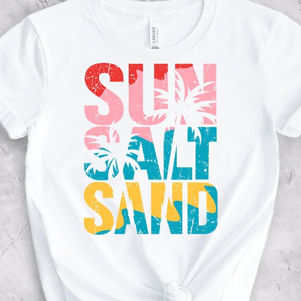 Sun Salt Sand DTF Transfers, Clear Film, Ready to Press, Heat Transfer, Direct to Film Print, Spring Break, Summer, Beach
