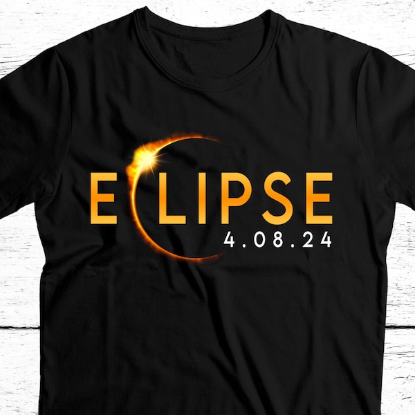 Solar Eclipse 4/8/24 Glow DTF Transfers, Clear Film Transfer, Ready to Press, Heat Transfer, Direct to Film Print